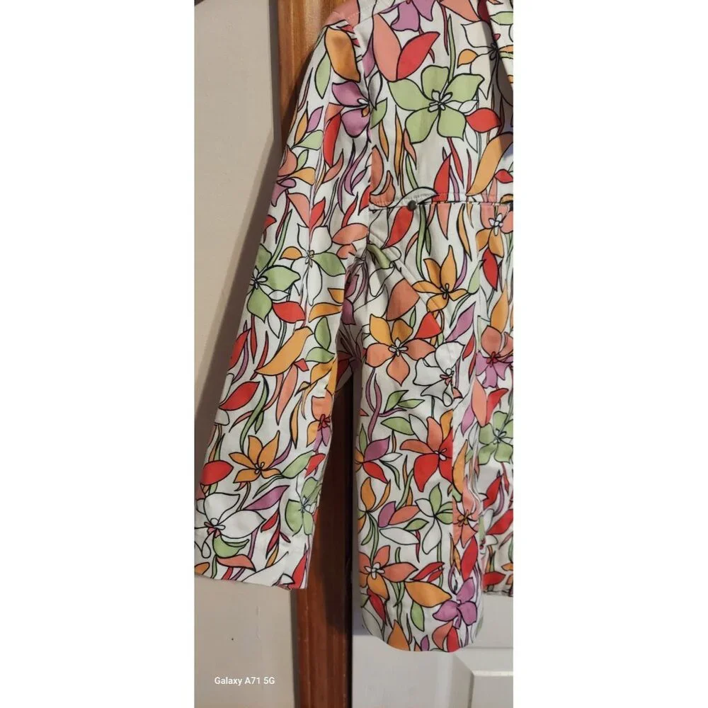 CJ Banks Paisley Flowered‎ Jacket. Size M Zipper Womens Stretch Dress Fashion